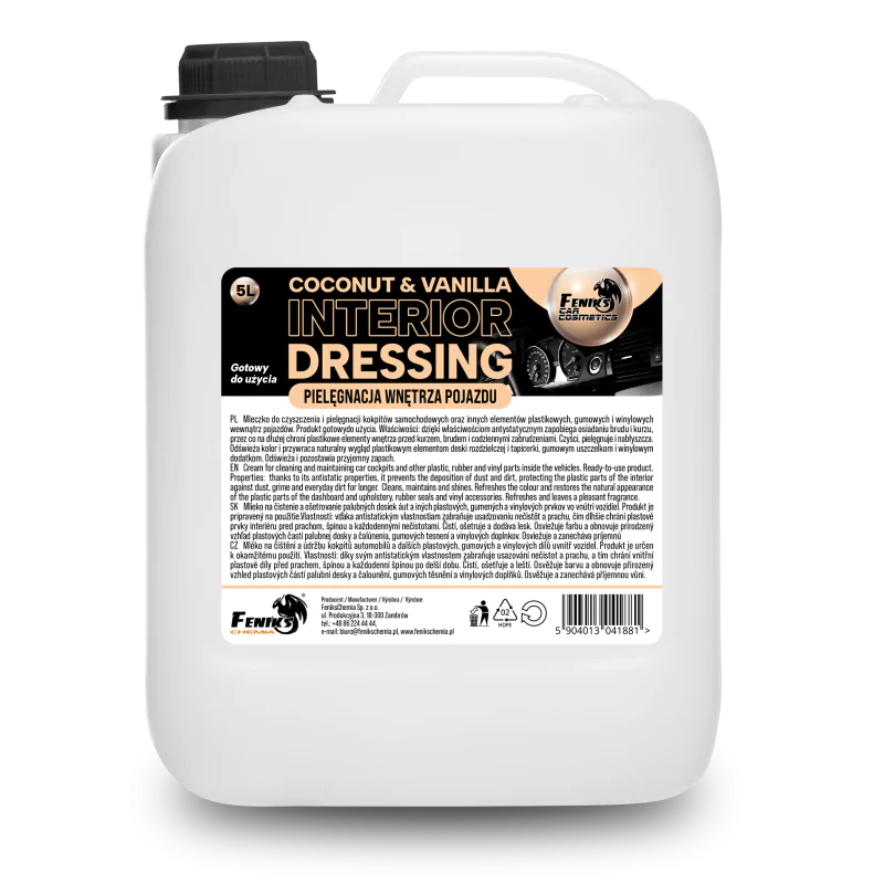 FENIKS KOSMETICKÝ KOKOSOVÝ A VANILKOVÝ VNITŘNÍ DRESSING 5L
